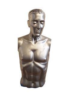 Mannequin #13 Male Silver Torso (H: 0.75m)