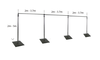 Adjustable Framing For Curtains/Backdrops (Width: 7m-10m x Height: 2.5m-4.5m)