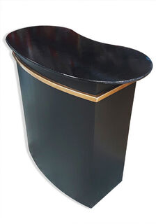 Bar Kidney Shaped Black and Gold (H: 1.05m x W: 1.1m x D: 0.55m)