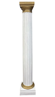 Column (GG) Doric Plastic White w/ Gold Trim (H: 2.1m)