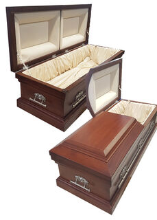 #18 Coffin Large Wood stained (L: 2.16m x W: 0.87m x H: 0.70m)