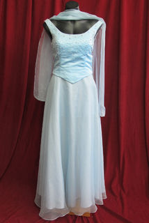 Wedding Dress Pale Blue w Shawl 2pce sz.10