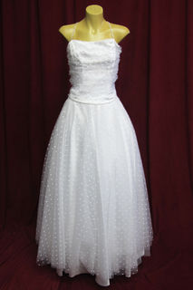 Wedding Dress 2pce White Tulle w Polkadots sz. 10 45320104