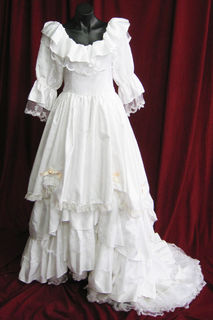 Wedding Dress Frills at Neck Layered Skirt sz. 12 45320067