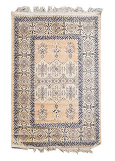 Rug #631 Aztec Cream & Blue (0.8m x 0.7m)