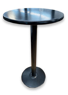 Bar Leaner Plain Black Round Top (H: 1.1m x D: 0.6m)