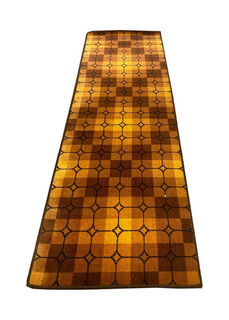 Rug #651 Retro Runner Orange & Brown (0.7m x 2.2m)