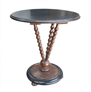 Coffee Table #543 Round Barley Twist Struts (H: 59cm x D: 53cm)
