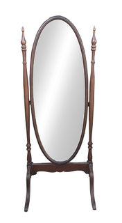 Cheval Mirror #3 Oval Dark Wood (H: 150cm x W: 60cm)