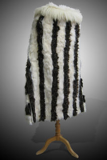 Faux Dog Hair Cloak Cream and Brown (Kahu Kuri) Back View