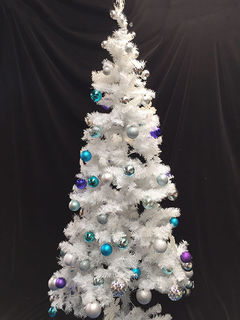 Christmas Tree White (H: 1.8m) decorated