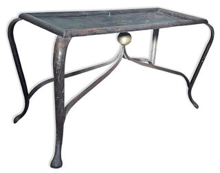 Steampunk Table Black w/ Brass Ball (L: 1.3m x  H: 0.8m)