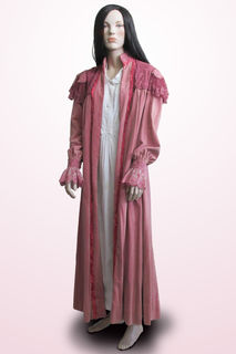Victorian Dressing Gown Dark Pink Velvet