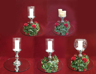 Candle on Mirror Centrepiece options