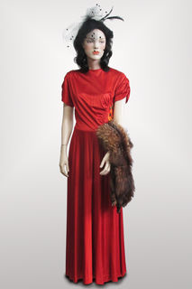 Evening Gown Rustic Red 1940s