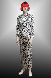 Cheongsam Black/White Long