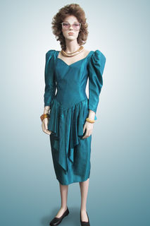 Dress Turquoise Taffeta 1980s