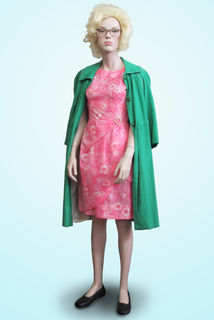Dress Pink with Green Coat 1960s