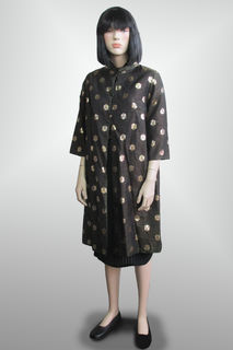 Evening Coat Dark Brown with Gold Spots