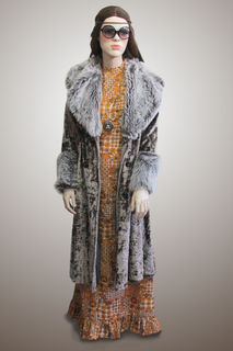 Coat Grey Fake Fur 1970s