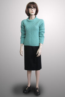 Turquoise Jumper with Black Skirt 1950s/60s