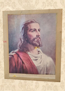 Jesus Portrait On Cardboard (H: 36cm x W: 30cm)