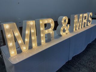 Medium White Light Up Letters - “MR & MRS” (H: 0.5m)