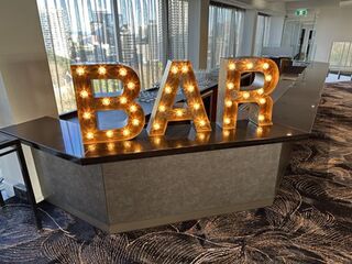 Metal Distress Light Up Letters - BAR (H: 0.5m)