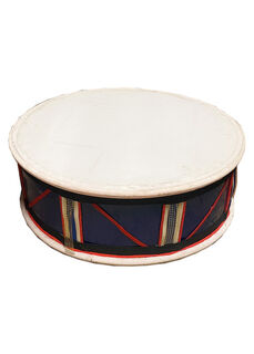 Large Fake Bass Marching Drum Blue + Red (H: 0.2m x D: 0.7m)