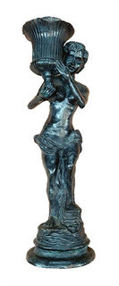 Statuette Woman Holding Urn Bronze (H: 1m)