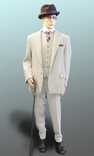 Edwardian 3 Piece Cream Wool Suit 