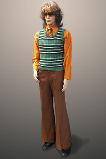 1970s Green Tank Top Brown Flares