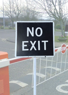 SIGN: No Exit Black and White (H: 0.6m x W: 0.6m)