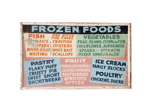 SIGN: Frozen Foods Vintage (W: 0.93m x H: 0.63m)