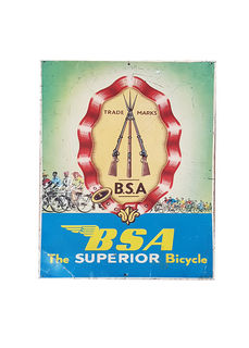 SIGN: BSA The Superior Bicycle (H: 0.71m x W: 0.47m)