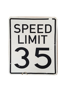 SIGN: Speed Limit 35km Small (H: 0.5m x W: 0.4m)