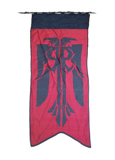 Banner Red and Black Griffin Insignia Pointed (L 2.5m x W 0.82m)