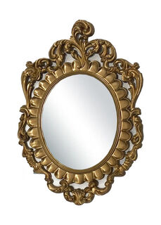 Mirror #36 Small Gold Ornate Oval Frame (H: 50cm x W: 33cm)