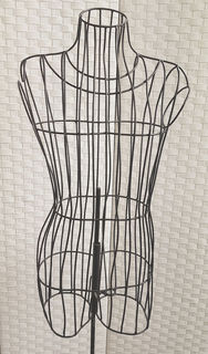 Mannequin #19 Black Wire Frame Female Torso on Stand (H: 1.63m)