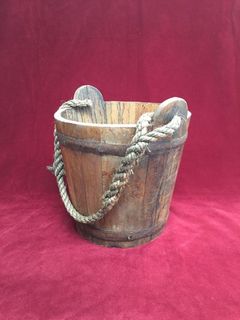 Wooden Pail/Bucket Assorted (H: 26cm x Dia 28cm Approx)