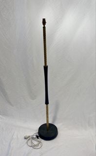 Standing Lamp #6 Art Deco Black + Gold Stem (Working) w/ Shade (H: 1.31m)