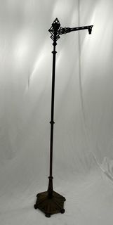 Standing Lamp #9 Art Deco Brass w/ Arm (Not Working) (H: 1.45m)