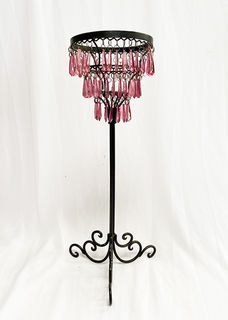 Table Candelabra Purple Diamante (H: 0.5m)