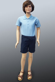 Boys Junior Uniform Blue Polo Shorts
