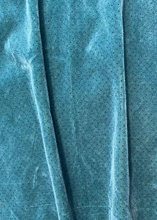 Teal Blue Spotty Velvet Curtain (W: 2.6m x H: 3.3m) No eyelets