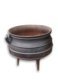 Cauldron Small Metal w/ Legs (H: 27cm D: 26cm)