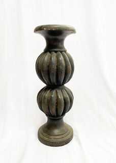 Table Candelabra Moroccan Dark Wood Round (H: 41cm)