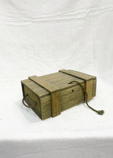 Military Box #14 Small Green Wooden (L: 31cm x W: 22cm x H: 11cm)