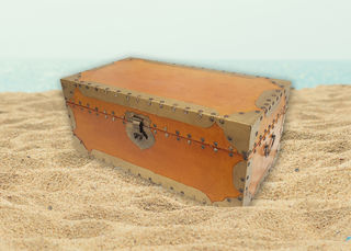 Treasure Chest #20 Gold Small (H: 23 x W: 54cm x D: 28cm)
