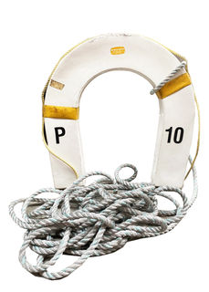 Life Ring White Horse Shoe w/ Rope